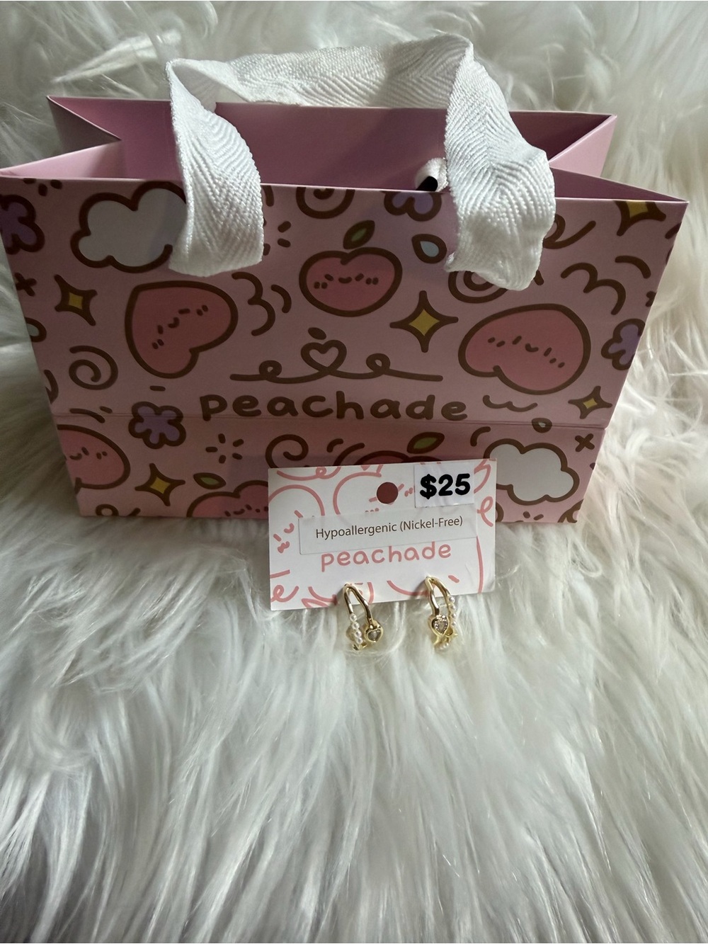 Kids Gold Heart Hoop Earrings - Pink Packaging